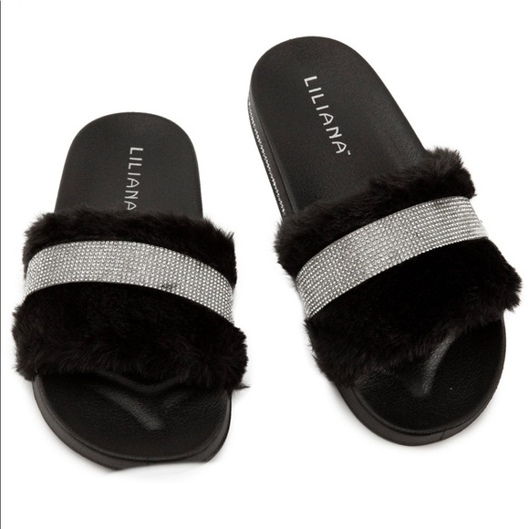 Liliana Shoes - Black & Bling Magnolia 3 Slides